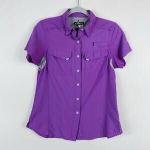 Habit Size Small River Guide Short Sleeve Vented Fishing Shirt Purple